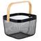 Simplify Black Mesh Tote with Bamboo Handle